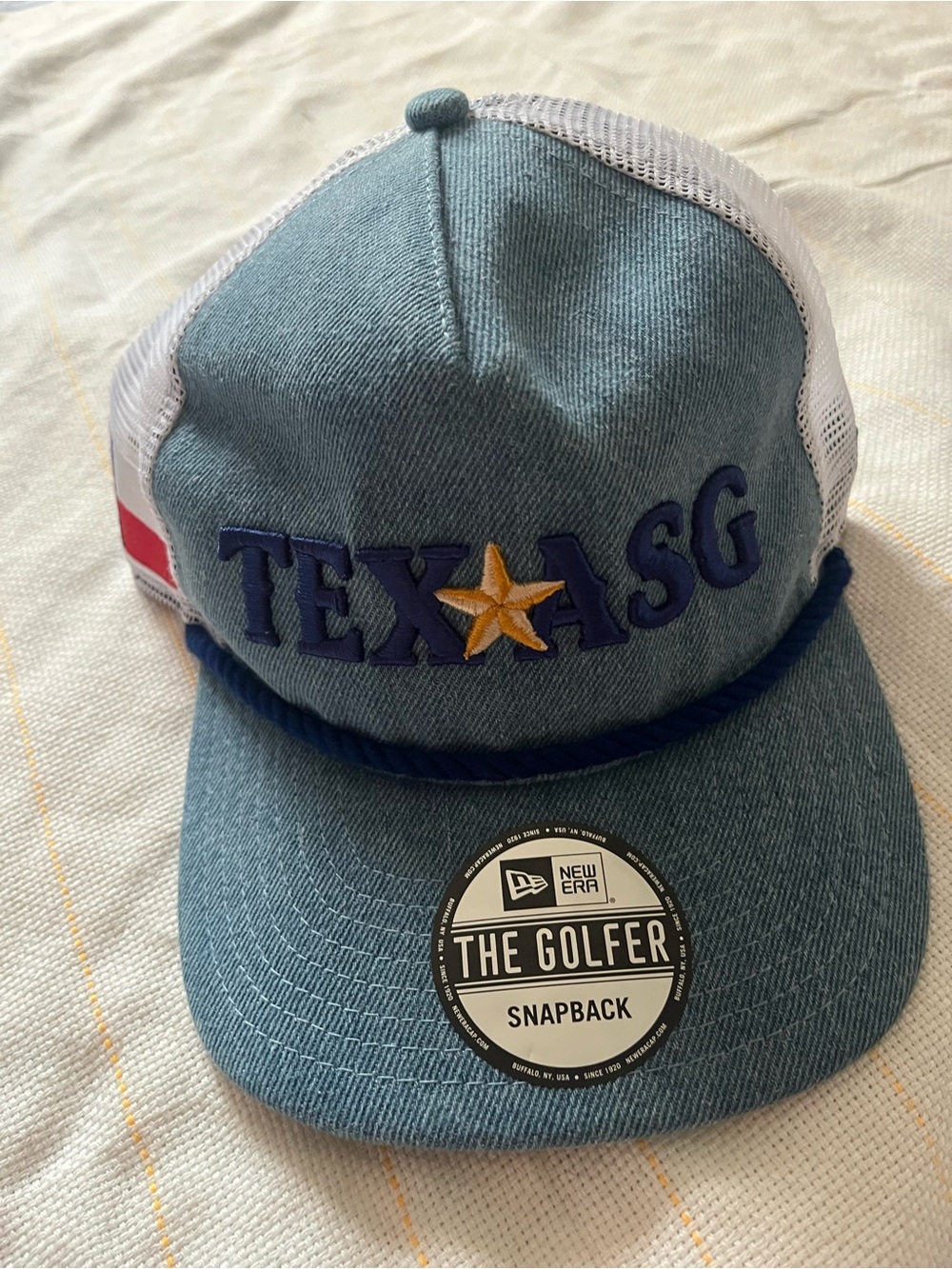 New Era Blue and White 'TEXASG' Star Snapback Hat